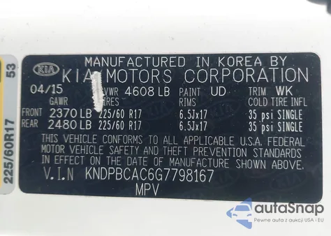 2016 Kia Sportage Lx from USA, damaged, VIN KNDPBCAC6G7798167